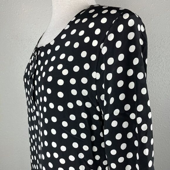 Vintage 80’s Pat Argenti Silk Polka Dot Dress EUC - Picture 2 of 8